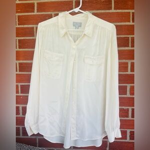 Pure Collection Silk Button Up Blouse US 2 in Cream